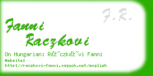 fanni raczkovi business card